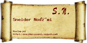 Sneider Noémi névjegykártya